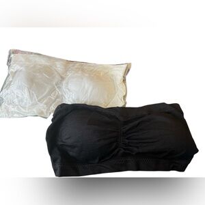 NWOT Pair of Women's Strapless Sports Padded Bras in white and black Size L